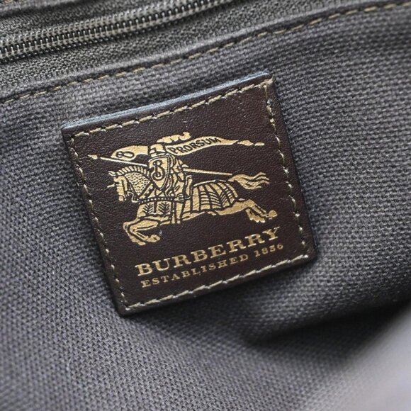 BURBERRY Logo Nova Hand Bag Check PVC Leather Brown GHW 87RF419 - Picture 16 of 16